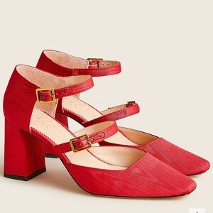 Jcrew Marta Double Strap Heels in Moire Silk